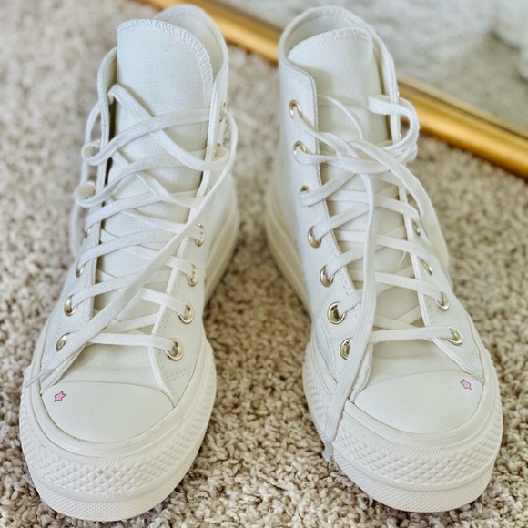 Chuck Taylor All Star Lift Platform Gem Shine - White Converse - Picture 3 of 6